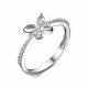 Серебряное кольцо АЛЬКОР 01-4482/00КЦ-00 с фианитом