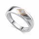 Серебряное кольцо АЛЬКОР 01-4501/000Б-00 с бриллиантом