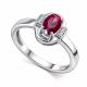 Серебряное кольцо АЛЬКОР 01-4563/000Р-00 с фианитом и рубином