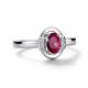 Серебряное кольцо АЛЬКОР 01-4563/000Р-00 с фианитом и рубином