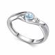 Серебряное кольцо АЛЬКОР 01-4697/БРТБ-00 с топазом и бриллиантом