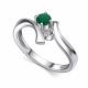 Серебряное кольцо АЛЬКОР 01-4698/БРАГ-00 с бриллиантом и агатом