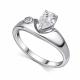 Серебряное кольцо АЛЬКОР 01-4699/БРГХ-00 с бриллиантом и горным хрусталём