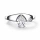 Серебряное кольцо АЛЬКОР 01-4699/БРГХ-00 с бриллиантом и горным хрусталём