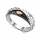 Серебряное кольцо АЛЬКОР с золотой накладкой и бриллиантом 01-4705/000Б-17