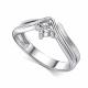 Серебряное кольцо АЛЬКОР 01-4711/000Б-00 с бриллиантом