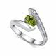 Серебряное кольцо АЛЬКОР 01-4723/00ХР-00 с фианитом и хризолитом
