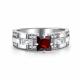 Серебряное кольцо АЛЬКОР 01-4848/00ГР-00 с фианитом и гранатом