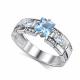 Серебряное кольцо АЛЬКОР 01-4848/00ТБ-00 с топазом и фианитом