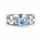 Серебряное кольцо АЛЬКОР 01-4848/00ТБ-00 с топазом и фианитом