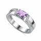 Серебряное кольцо АЛЬКОР 01-4850/00АМ-00 с фианитом и аметистом