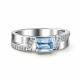 Серебряное кольцо АЛЬКОР 01-4850/00ТБ-00 с топазом и фианитом