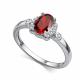 Серебряное кольцо АЛЬКОР 01-4852/00ГР-00 с фианитом и гранатом