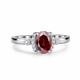 Серебряное кольцо АЛЬКОР 01-4852/00ГР-00 с фианитом и гранатом