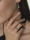 Серебряное кольцо АЛЬКОР 01-4853/00АГ-00 с фианитом и агатом