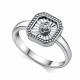 Серебряное кольцо АЛЬКОР 01-4939/000Б-00 с бриллиантом