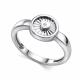 Серебряное кольцо АЛЬКОР 01-4942/000Б-00 с бриллиантом