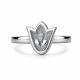Серебряное кольцо АЛЬКОР 01-4953/00КЦ-00 с фианитом