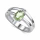 Серебряное кольцо АЛЬКОР 01-5024/0БРП-00 с бриллиантом и празиолитом