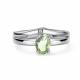 Серебряное кольцо АЛЬКОР 01-5024/0БРП-00 с бриллиантом и празиолитом