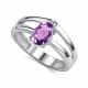 Серебряное кольцо АЛЬКОР 01-5024/БРАМ-00 с аметистом и бриллиантом