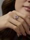 Серебряное кольцо АЛЬКОР 01-5024/БРАМ-00 с аметистом и бриллиантом