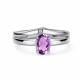Серебряное кольцо АЛЬКОР 01-5024/БРАМ-00 с аметистом и бриллиантом