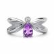 Серебряное кольцо АЛЬКОР 01-5026/БРАМ-00 с аметистом и бриллиантом