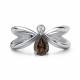 Серебряное кольцо АЛЬКОР 01-5026/БРРТ-00 с бриллиантом и раухтопазом