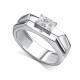 Серебряное кольцо АЛЬКОР 01-5027/БРГХ-00 с бриллиантом и горным хрусталём