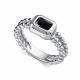 Серебряное кольцо АЛЬКОР 01-5028/00ОН-00 с ониксом