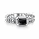 Серебряное кольцо АЛЬКОР 01-5028/00ОН-00 с ониксом