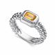 Серебряное кольцо АЛЬКОР 01-5028/00ЦТ-00 с цитрином