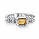 Серебряное кольцо АЛЬКОР 01-5028/00ЦТ-00 с цитрином