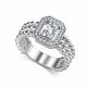Серебряное кольцо АЛЬКОР 01-5029/00ГХ-00 с фианитом и горным хрусталём