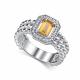 Серебряное кольцо АЛЬКОР 01-5029/00ЦТ-00 с фианитом и цитрином
