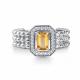 Серебряное кольцо АЛЬКОР 01-5029/00ЦТ-00 с фианитом и цитрином
