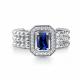 Серебряное кольцо АЛЬКОР 01-5029/0ГТС-00 с фианитом и гидротермальным сапфиром