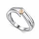 Серебряное кольцо АЛЬКОР с золотой накладкой и бриллиантом 01-5044/000Б-00