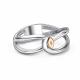 Серебряное кольцо АЛЬКОР с золотой накладкой и бриллиантом 01-5047/000Б-00