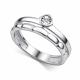 Серебряное кольцо АЛЬКОР 01-5111/000Б-00 с бриллиантом