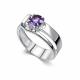 Серебряное кольцо АЛЬКОР 01-5151/00АМ-00 с аметистом