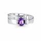 Серебряное кольцо АЛЬКОР 01-5151/00АМ-00 с аметистом
