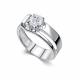 Серебряное кольцо АЛЬКОР 01-5151/00ГХ-00 с горным хрусталём