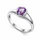 Серебряное кольцо АЛЬКОР 01-5152/00АМ-00 с аметистом