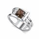 Серебряное кольцо АЛЬКОР 01-5153/00РТ-00 с раухтопазом