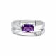 Серебряное кольцо АЛЬКОР 01-5156/00АМ-00 с фианитом и аметистом