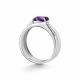 Серебряное кольцо АЛЬКОР 01-5156/00АМ-00 с фианитом и аметистом