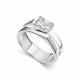 Серебряное кольцо АЛЬКОР 01-5156/00ГХ-00 с фианитом и горным хрусталём