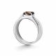 Серебряное кольцо АЛЬКОР 01-5156/00РТ-00 с фианитом и раухтопазом